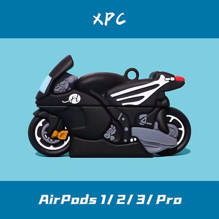 【台灣優選】炫酷摩託車AirPods1/2/3蘋果無綫藍牙耳機殻/套Pro二代硅膠保護套