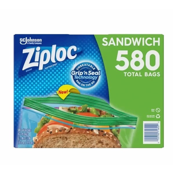 Ziploc Sandwich Bag 可封式三明治保鮮袋 580入 D1158369 COSCO代購