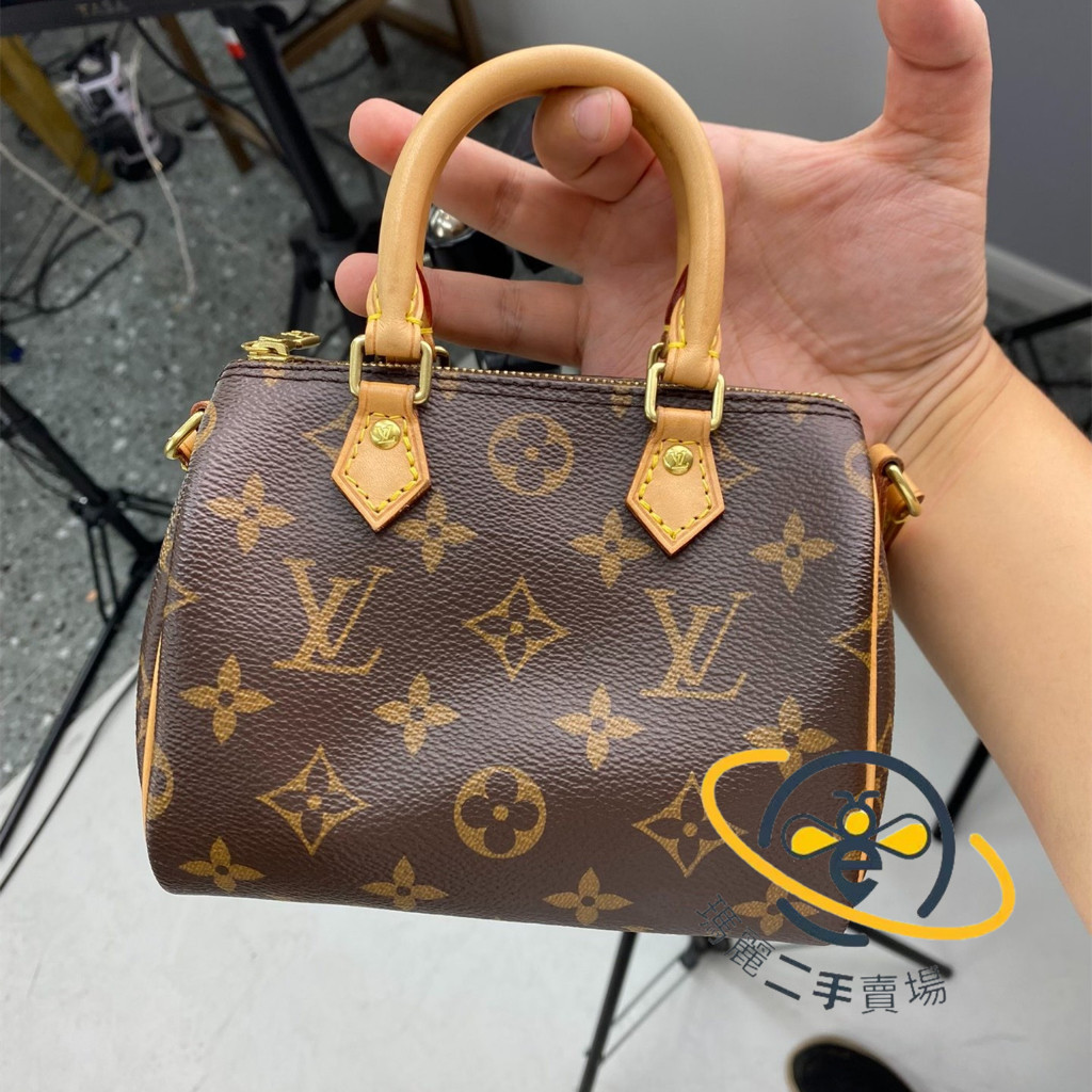 正品現貨 LV 路易威登 M61252 NANO SPEEDY 經典款 枕頭包 手提包 單肩包 波士頓包 迷你 16cm