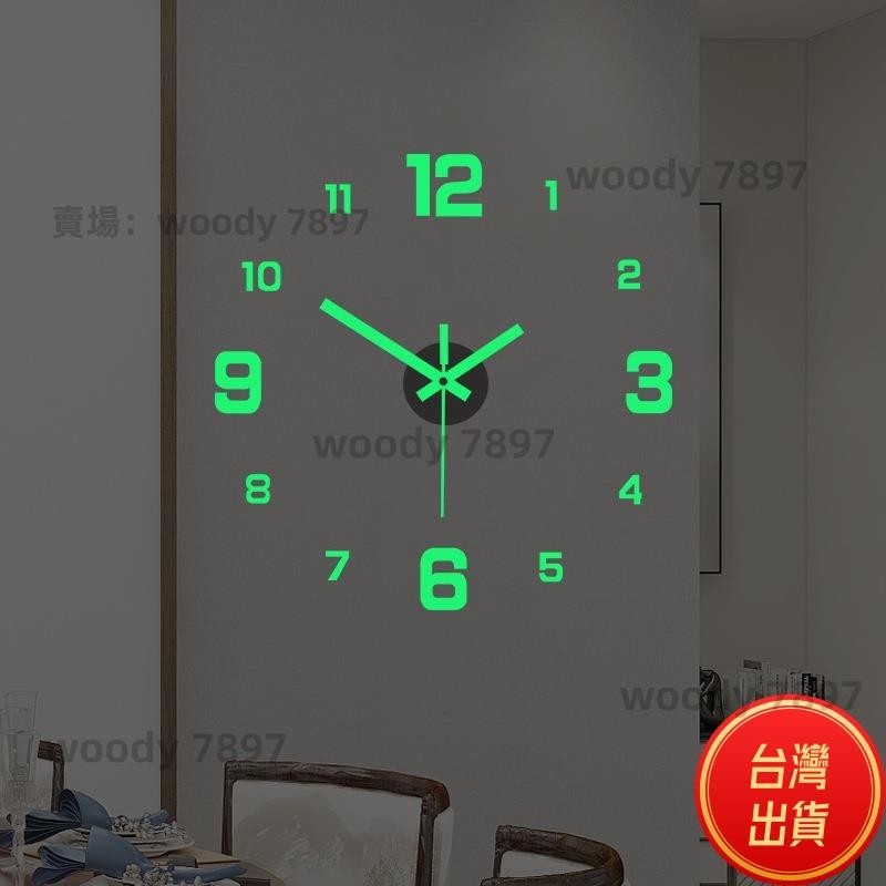 高CP值📣 3D創意簡約數字時鐘 歐式diy靜音掛鐘 書房客廳免打孔牆貼鐘錶