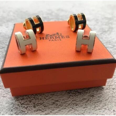 卓梵二手精品 HERMES 保證! HERMES POP H 耳環-白色玫瑰金 -精緻嫵媚