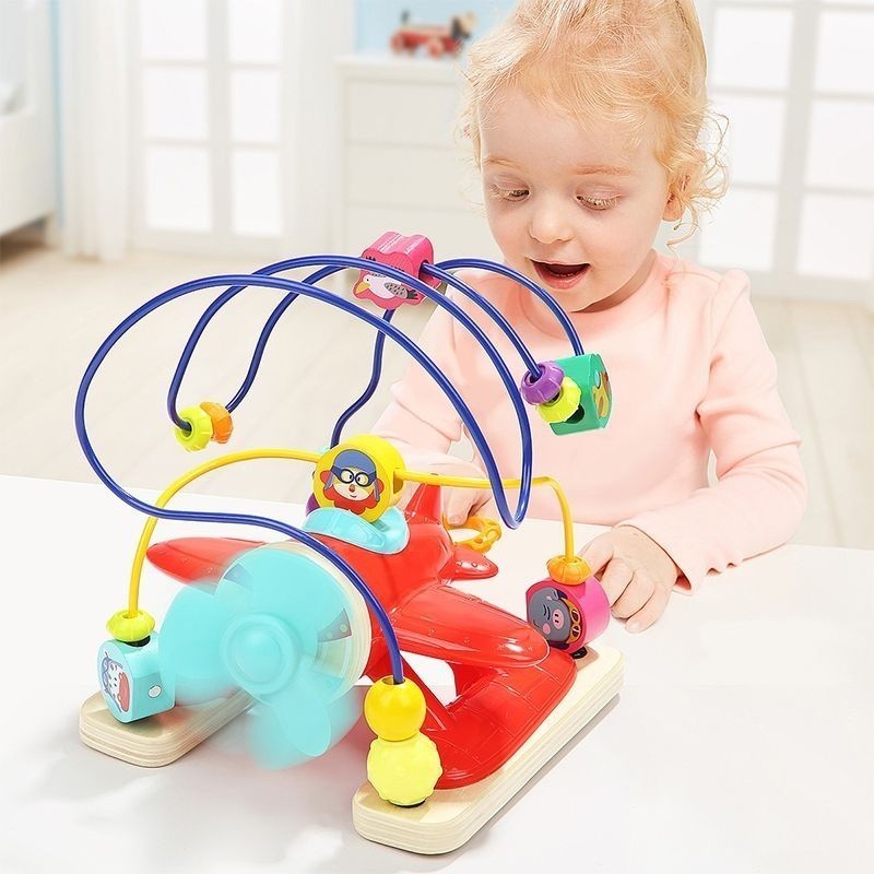熱銷好物✔ 嬰兒童早敎益智玩具 0-1-2-3嵗寶寶多功能飛機繞串珠 百寶箱 手眼協調 鍛鍊手部精細動作 智力開髮 兒童