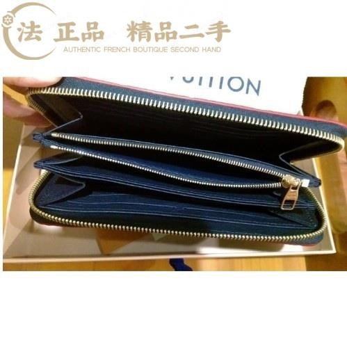 二手精品 《99新》 Louis Vuitton LV M62121 Zippy 海軍藍 壓紋 拉鍊長夾