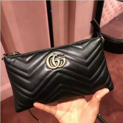 小餅二手 Gucci Marmont MINI 黑色 6卡 小包 斜背包 鏈帶包 ‎443447