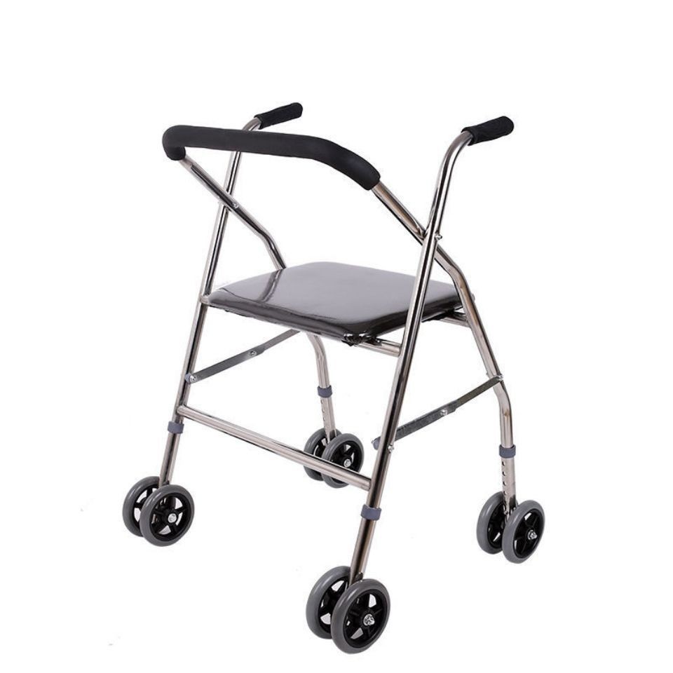 老人移動椅子 老年手推車 可坐 四輪助行器 手推椅 防摔助行器椅