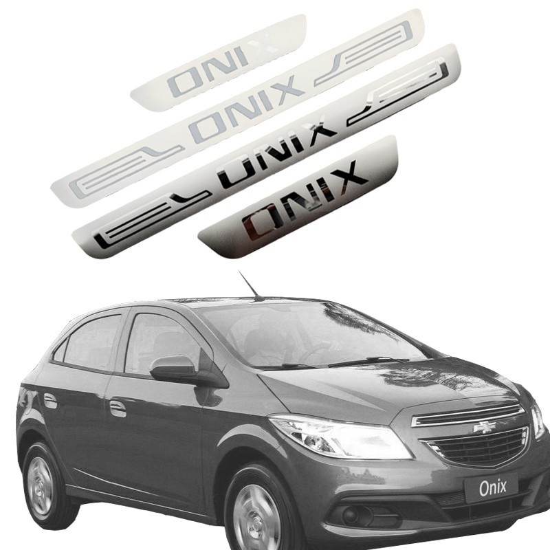 💙汽車貼紙 適用於雪佛蘭 新科沃茲 Onix 2016-2024 不銹鋼 門檻板 裝飾汽車配件 踏板磨損保護器