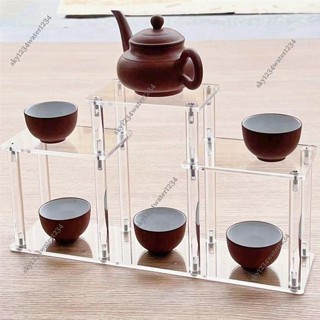 壓克力公仔積木模型展架 透明展示架 階梯展示架 古董茶具陳列護膚品香水收納 飾品展示亞克力ZJ