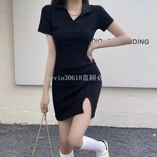 新款女裝V領包臂氣質性感洋裝 素色洋裝 連衣裙【186】