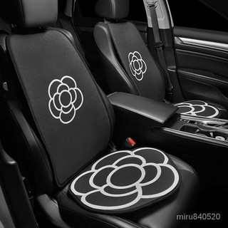 限時出清 汽車椅套 汽車坐墊 四季通用山茶花亞麻ins網紅女神車內夏季車座墊單片女士