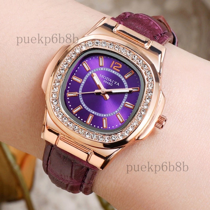 🔥精品優選🔥 方形手錶 滿天星鑲鑽手錶 皮帶手錶 女士時裝防水手錶 創意輕奢百搭錶 女錶 女士手錶 腕錶