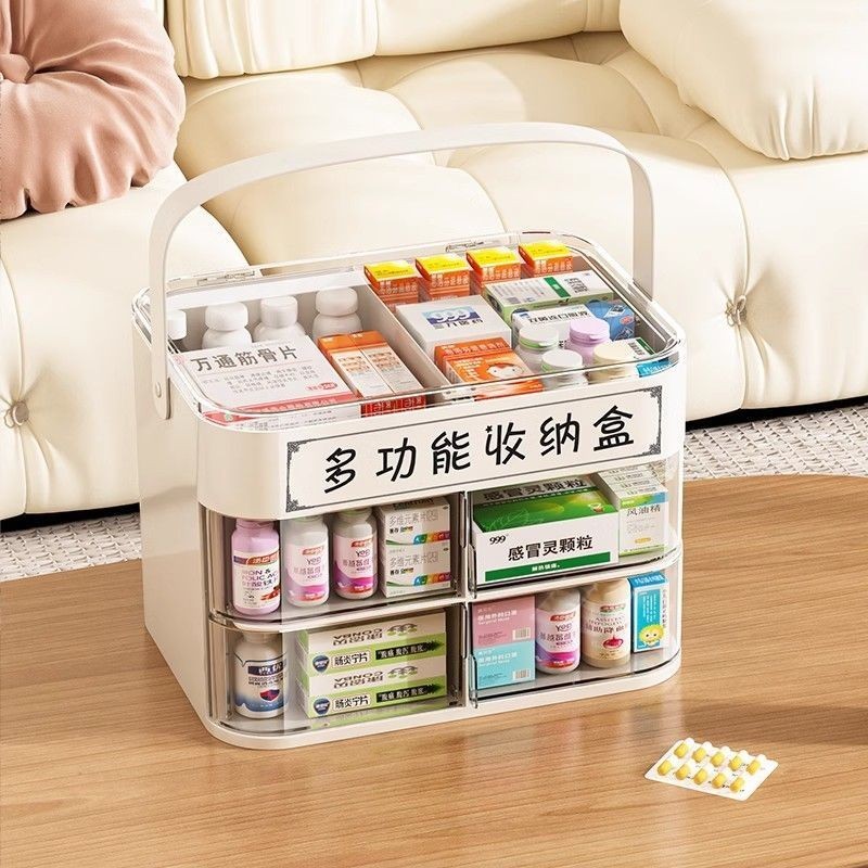 🔥精選熱賣🔥藥箱收納箱傢用便攜多層醫療箱傢庭版醫藥箱大容量透明藥盒收納盒