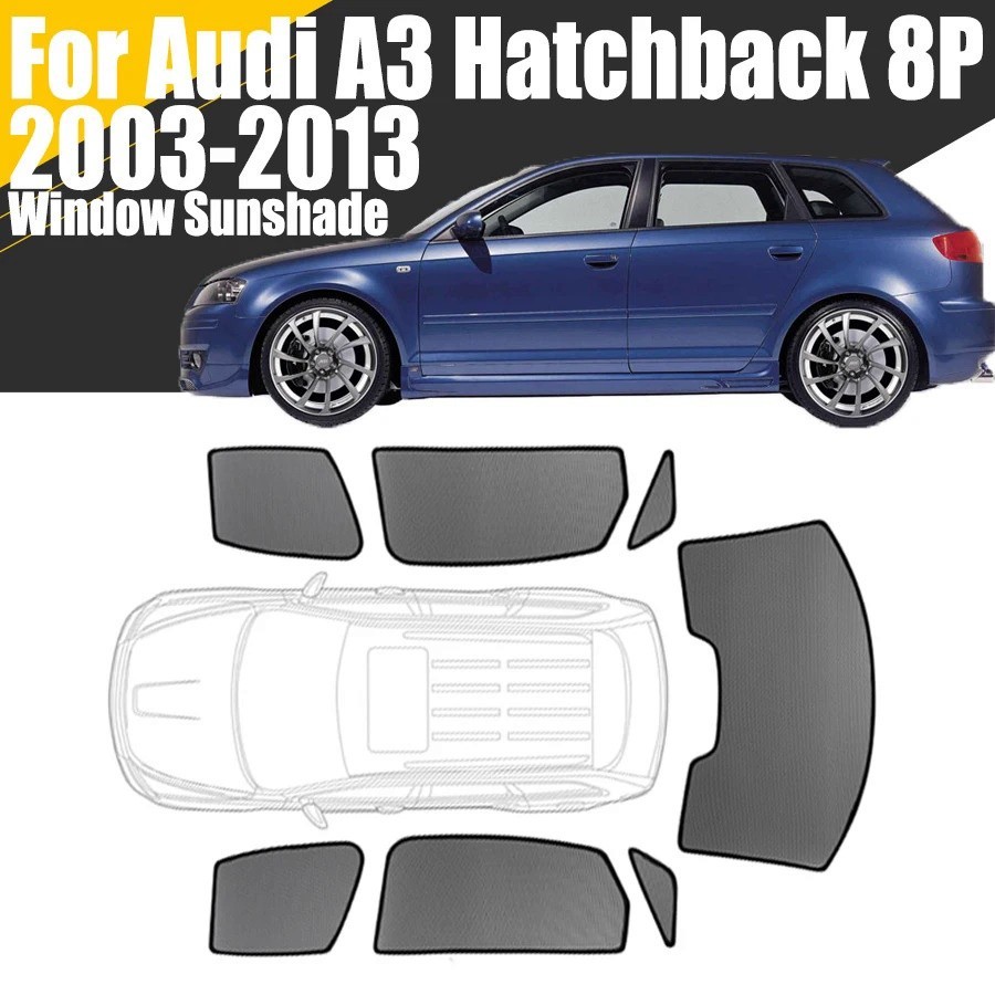 ＭＣ💘定制磁性車窗遮陽板適用於奧迪 A3 Sportback Hatchback 8P 2003-2013 窗簾網狀前
