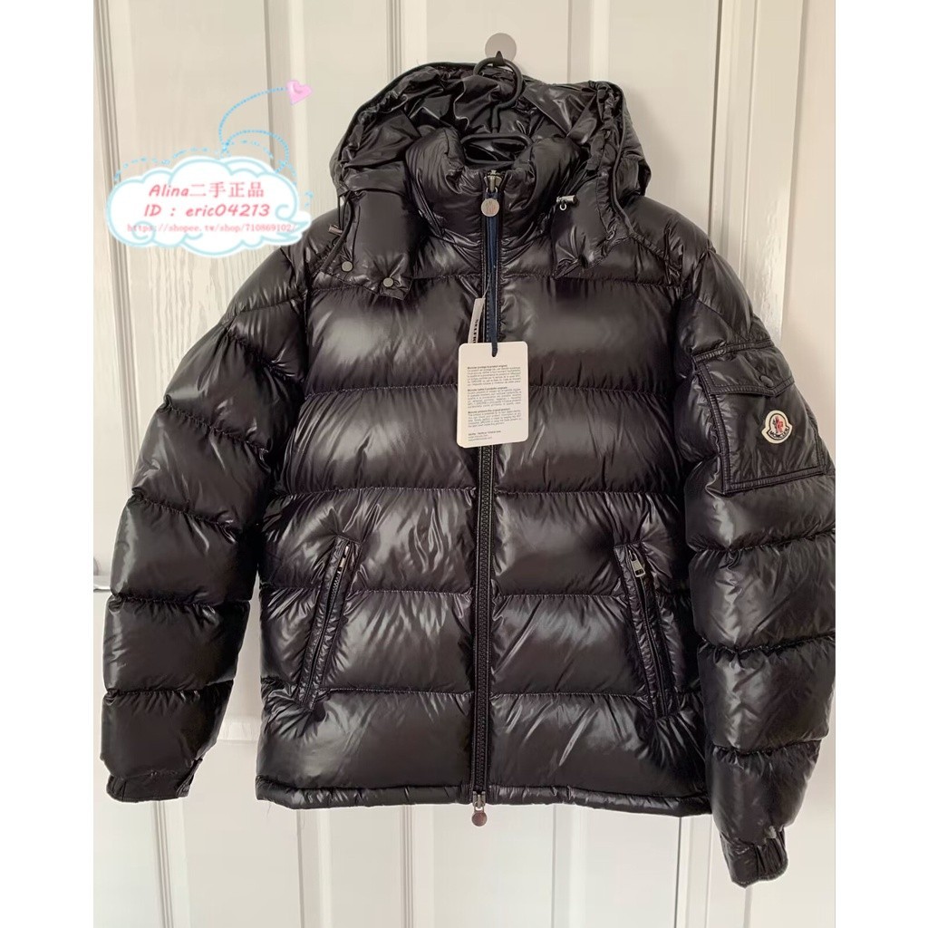 精品二手 Moncler 蒙口 Maya 男款 黑色羽絨服 外套 連帽羽絨服 可脫卸帽 女生可穿