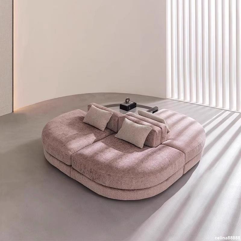 【免運費】意式設計師款簡約小戶型沙發 美容院酒店大堂圓弧形自由組合沙發0uvvucul6c
