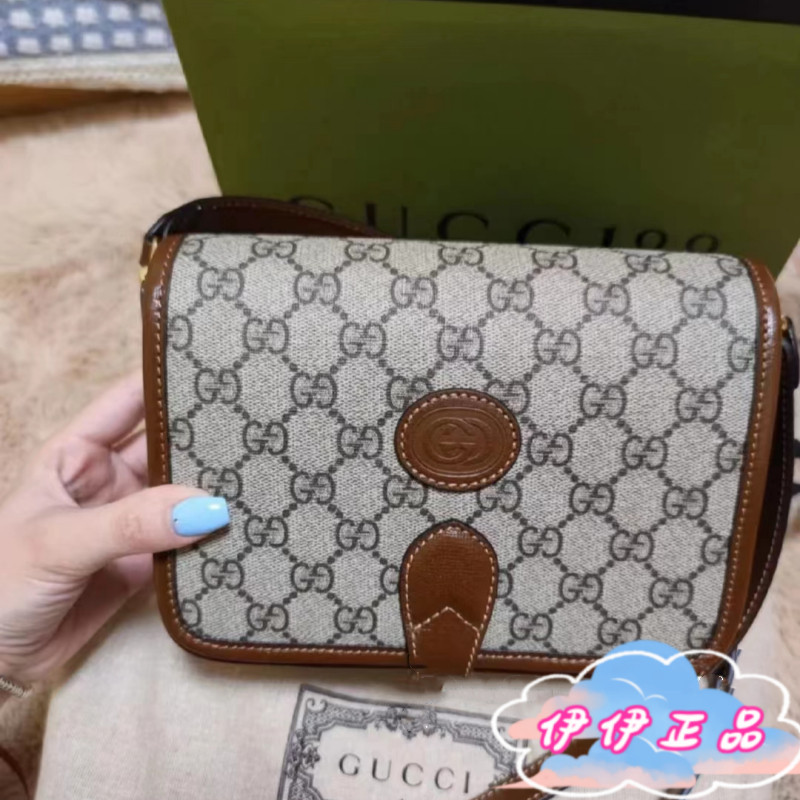 GUCCI 古馳 Retro 系列 GG印花帆布 迷你 風琴包/郵差包/ 斜背包 671620 單肩包