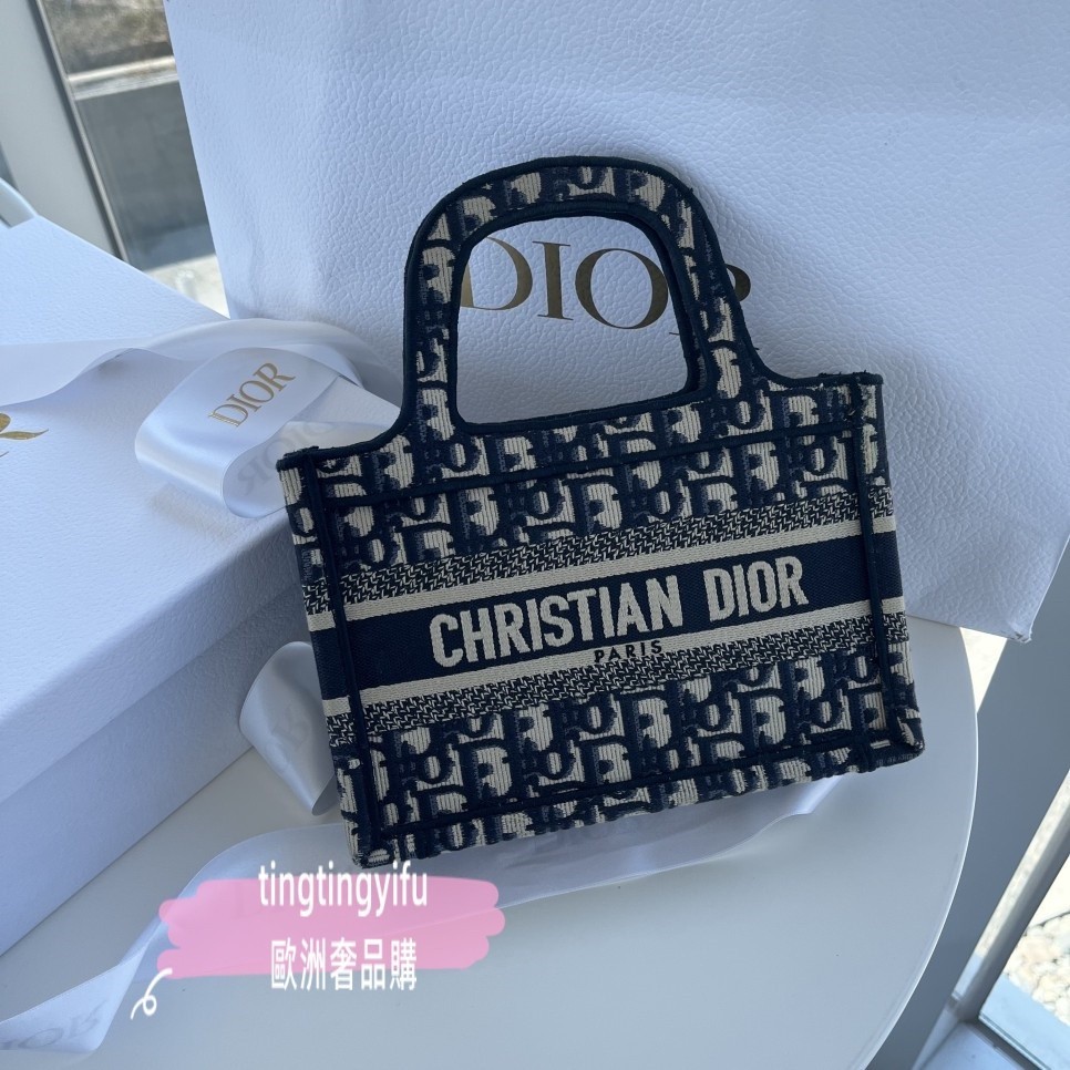 DIOR 迪奧 BOOK TOTE Mini 托特包/購物袋/手提包 現貨 免運 手提包 肩背 手拿包 晚宴包 女包帆布