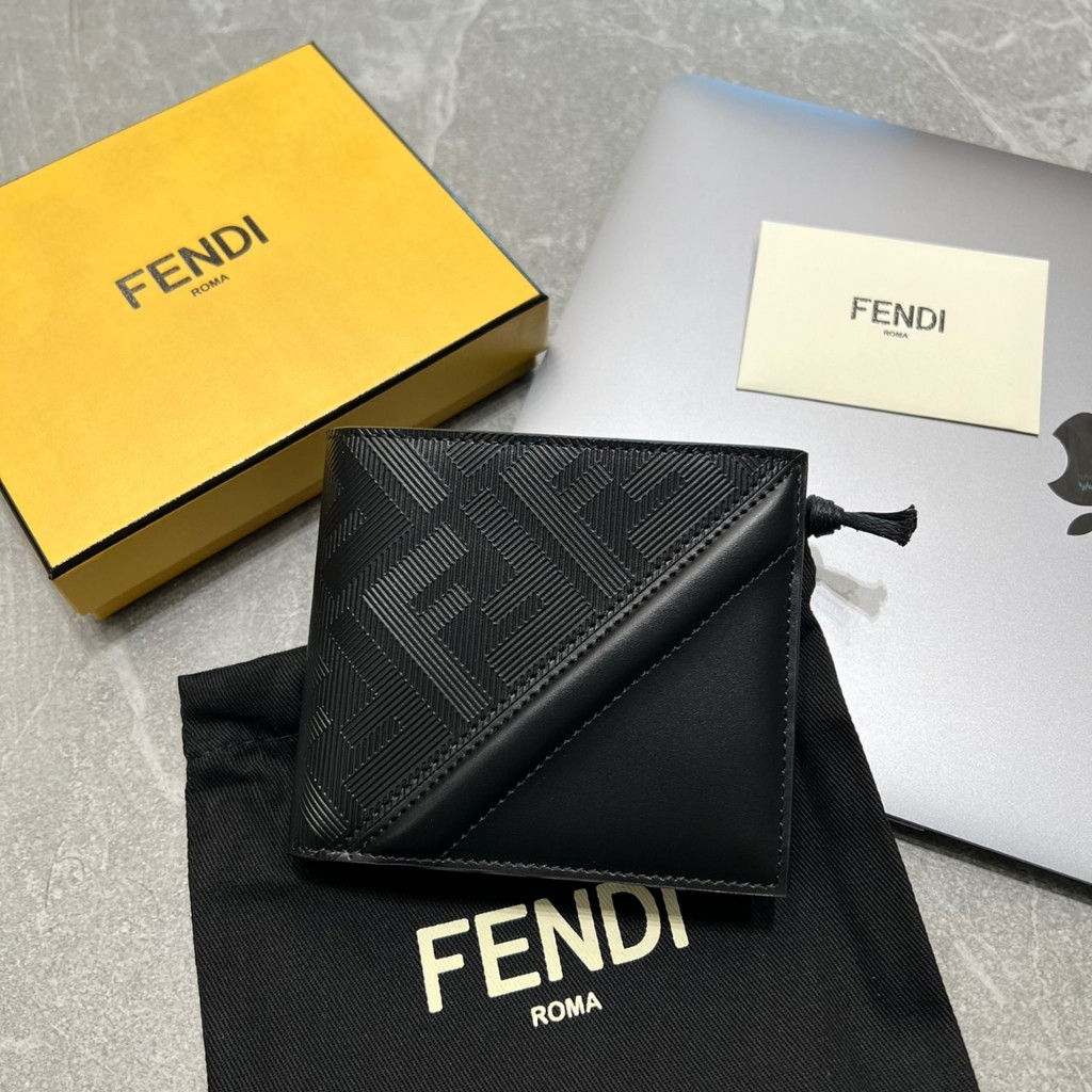 二手真品FENDI Shadow斜紋皮夾 7M0169AP1TF0GXN