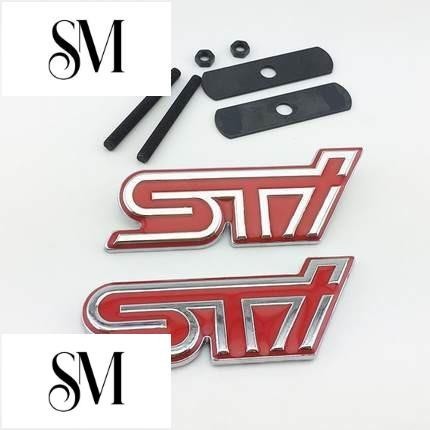 【SYM】1 X金屬STI標誌汽車前格柵標誌徽章貼紙