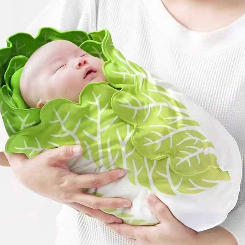 大白菜婴儿包被搞怪创意抱被儿童防踢被初生宝宝包单冬季襁褓巾