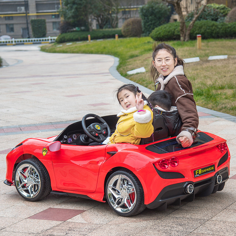{全款諮詢客服}兒童電動汽車雙人座 四輪玩具車可坐大人小孩 遙控男女寶寶電動車