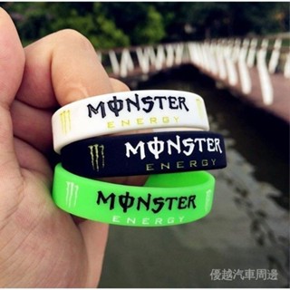 新品精品汽配🌌歐美潮牌男女運動硅膠手環MONSTER怪獸綠色能量手圈情侶手鏈腕帶 運動硅膠手環