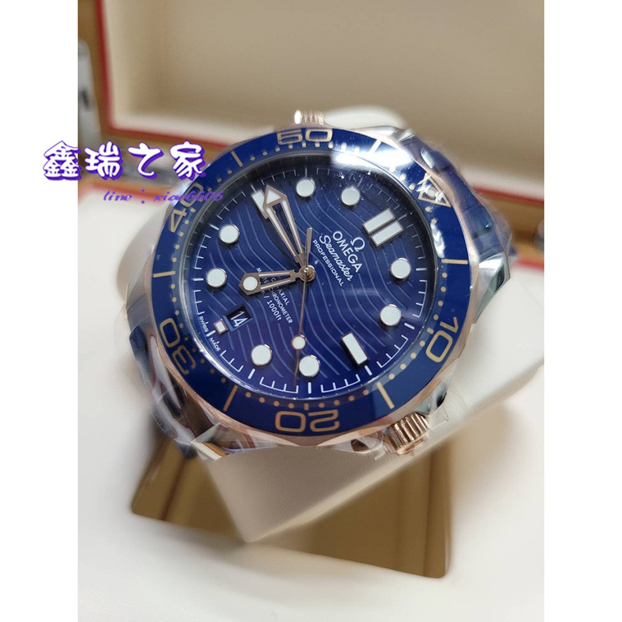 歐米茄 Omega 海馬 seamaster 300米 8800機芯 半金 藍面 膠帶 同軸 20年 全新