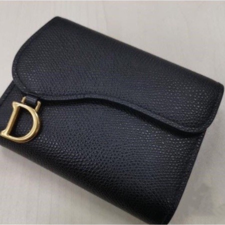 盈盈二手正品店 Dior 迪奧 saddle wallet 馬鞍錢包 三折短夾 黑色錢夾 男女同款