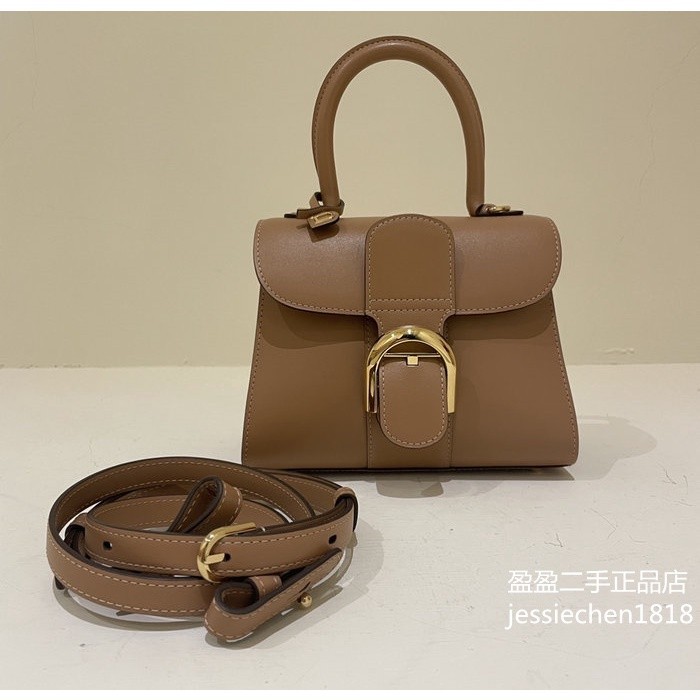 DELVAUX Brillant mini 駝色 Box Calf 手提包 波士頓包 側背包 肩背包 兩用 女生包包