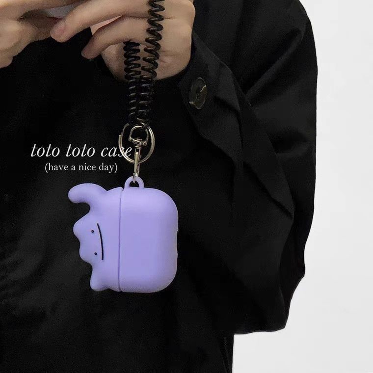高雄發貨💕新店優惠 韓國ins同款紫色小怪獸掛件Airpods pro保護套2代3代耳機套pro2女 rpi