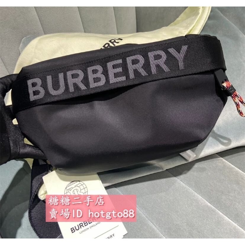 糖糖二手 BURBERRY 胸包 博柏利 Sonny 黑色 尼龍 腰包/胸口包/斜肩包 80256681