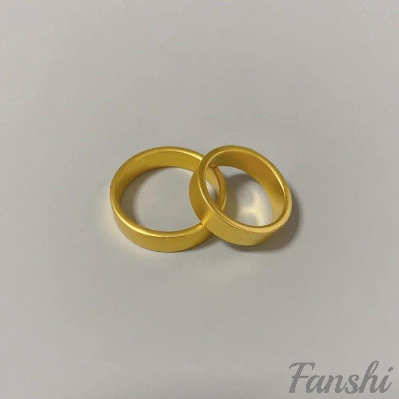 Fanshi｜鈦鋼戒指｜古法傳承鈦鋼鍍18K戒指男女經典素圈金戒指 情侶指環不掉色 轉運戒指 男生戒指 戒指男 情侶戒指
