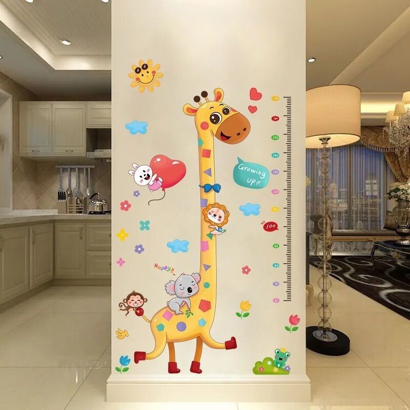 🔥台灣發售🔥 身高貼紙  卡通兒童寶寶孩子測量身高圖可愛3d立體房間臥室裝飾可移除墻貼紙