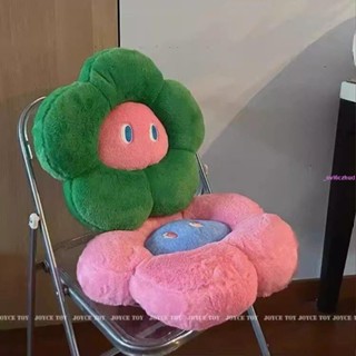抱枕 靠墊 坐墊ins多巴胺花朵抱枕彩色毛絨可愛超軟靠枕車載飄窗坐墊椅墊毛茸茸