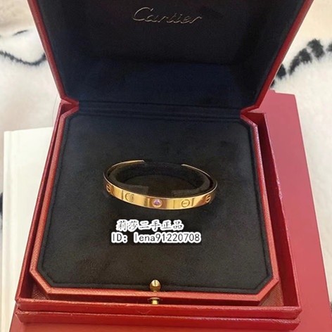 Cartier 卡地亞 Love系列 單鑚開口手鐲 18k金 手環 情侶手鐲 B6029817