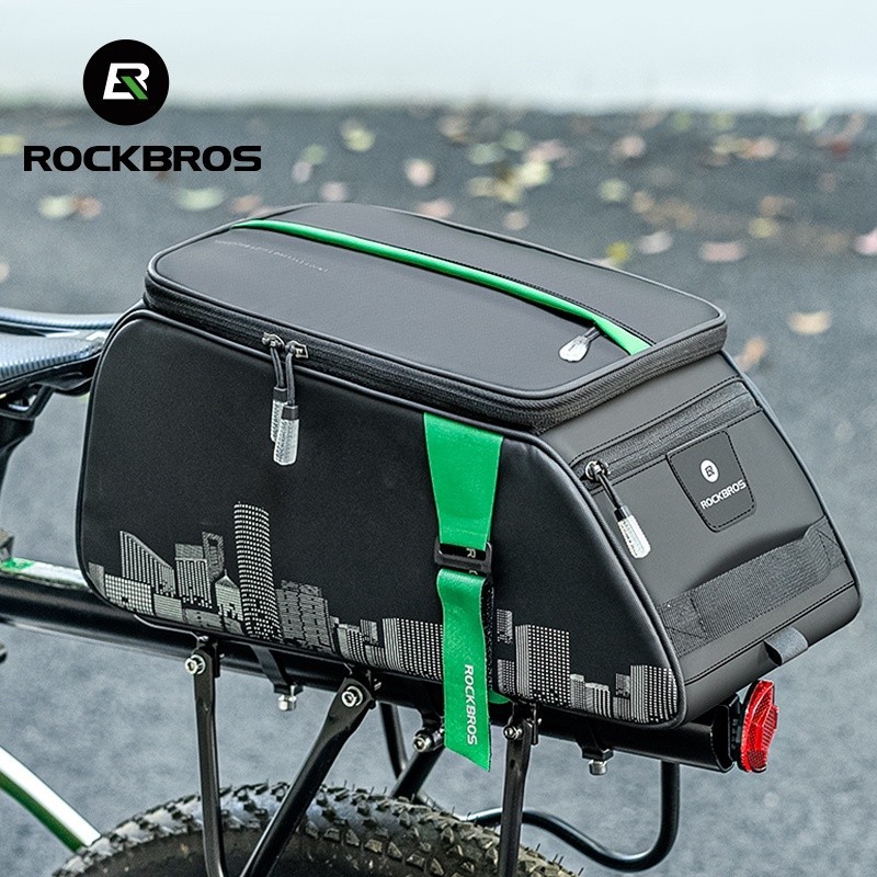 Rockbros 自行車行李箱袋大容量 4L 行李袋多個隔層自行車反光快速釋放山地車後袋腳踏車