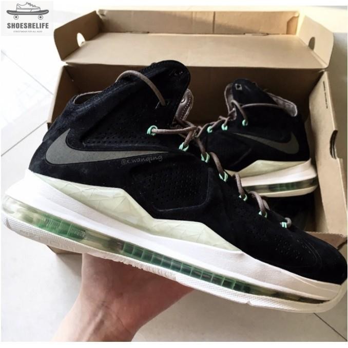 【SR】Nike LeBron 10 EXT Black Suede 黑白 氣墊 跑步鞋 607078 運動鞋 現貨
