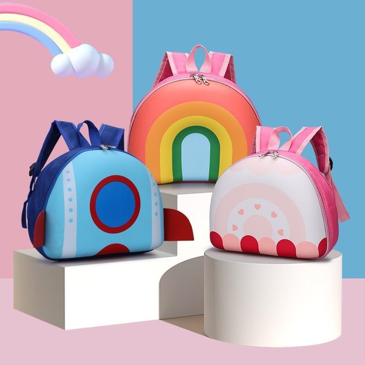 【可愛包包】2022新款兒童包包可愛硬殼甜甜圈揹包彩虹男女童寶寶幼兒園書包