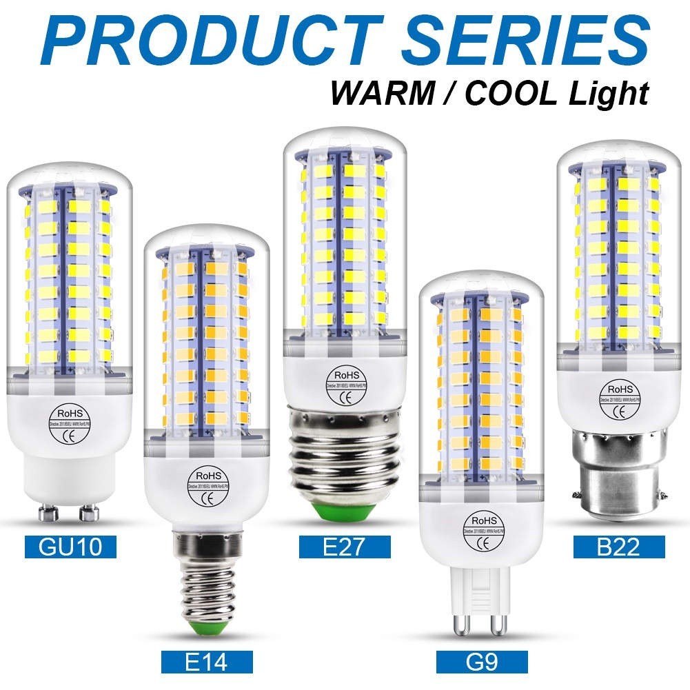 220V E27 LED Lamp Bulb E14 Led Candle Light Bulb GU10 Corn L
