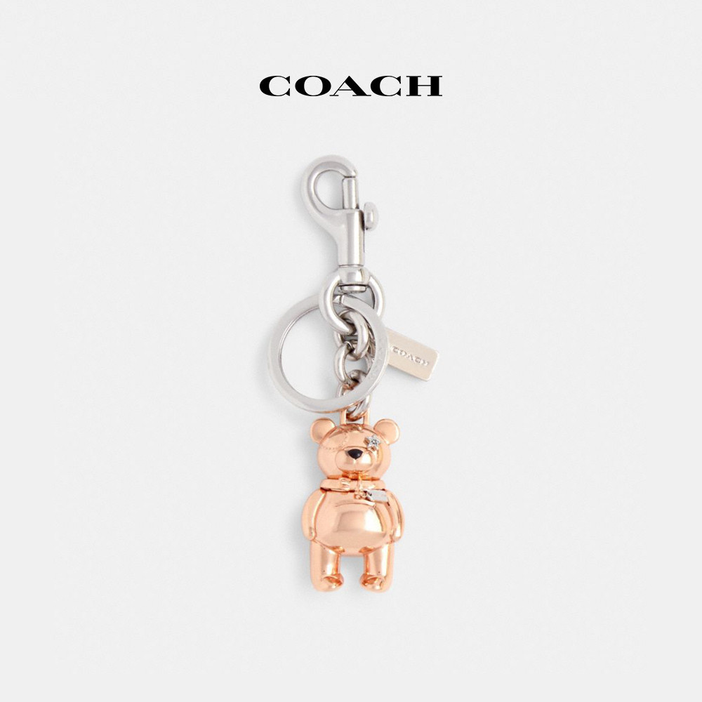 【COACH】3D熊手袋掛件-玫瑰金色(87166)｜官方直營