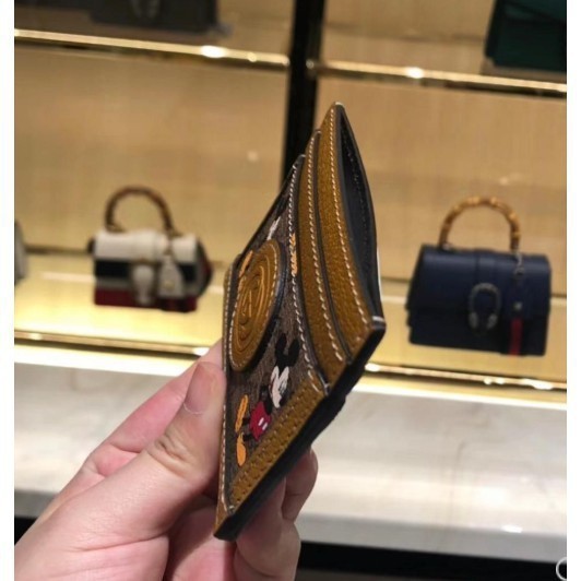 二手 GUCCI x DISNEY 迪士尼 聯名 米奇 Card Wallet 皮夾 卡夾 602535