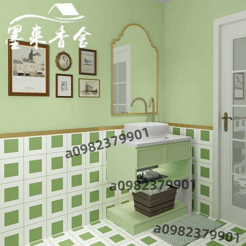 北歐風衛生間浴室貼紙瓷磚廁所墻貼薄荷曼波色系自粘壁紙防水墻紙a0982379901