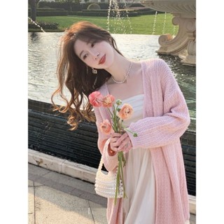 臺灣現/貨✨2025夏季熱銷 夏季外套 單薄外套 純色鏤空中長款針織開衫外套女休閑新款寬松百搭薄款防曬衫空調衫