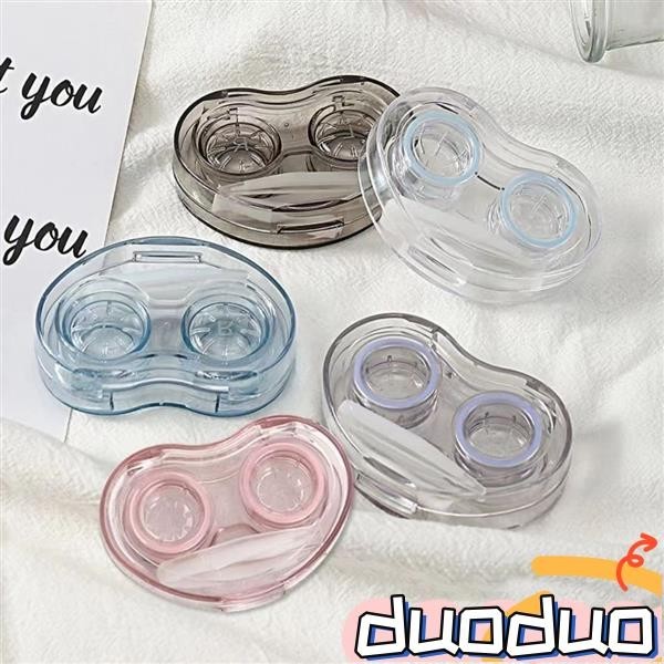 臺灣熱賣 透明隱形眼鏡盒一體式伴侶盒高級感防漏隱形眼鏡護理盒可愛小巧