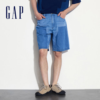 Gap 男裝 純棉拼接牛仔短褲-牛仔藍(464912)