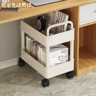 🔷優恩生活商行🔷舂秋新款🌈書架小推車置物架落地可移動傢用簡易多層零食收納架閱讀書櫃帶輪推車置物架 置物籃推車 手推