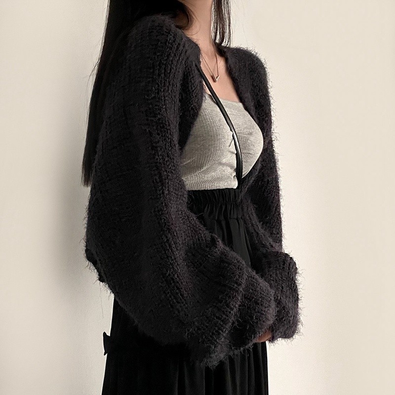 尚優精品💕韓國保暖毛衣外套慵懶寬鬆針織小外套 針織披肩 短版外套 針織外套 x