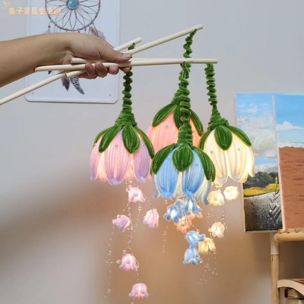 畢業花束 扭扭棒 DIY扭扭棒 花束 仿真花 手捧花束 手作DIY 抖音鈴蘭花燈扭扭棒中式手提diy材料包節日花燈送閨蜜