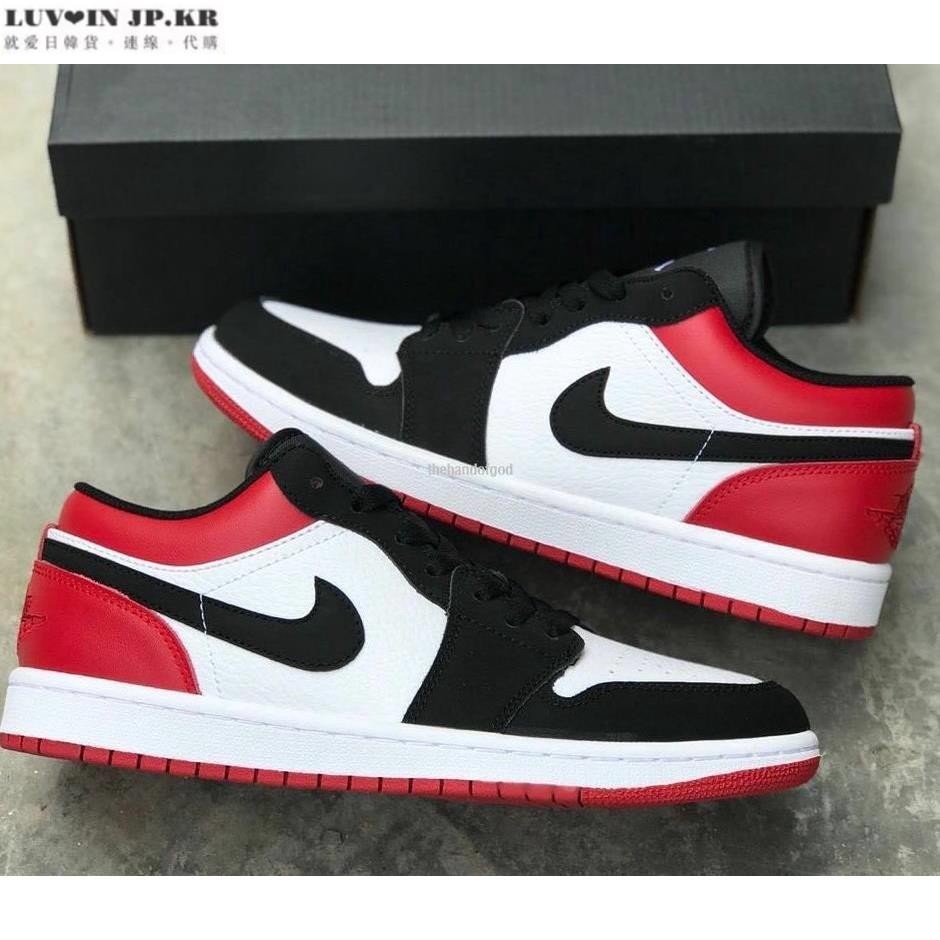 【日韓連線】Nike Air Jordan 1 Low Black Toe 黑紅白 籃球 553558-116休閒鞋