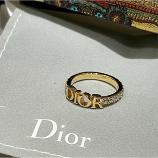 Dior迪奧 戒指Dior 字母logo水鑽 金色戒指 指環 R1009 現貨