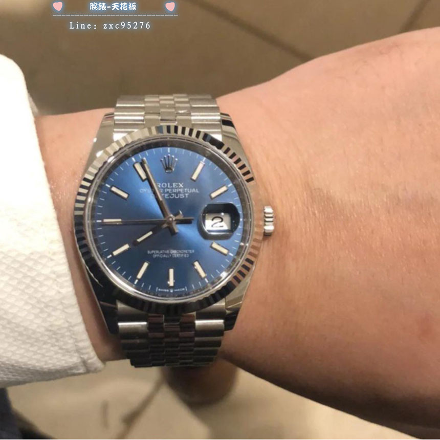Rolex 勞力士 日誌型男手表精鋼間白金36Mm藍盤126234腕錶